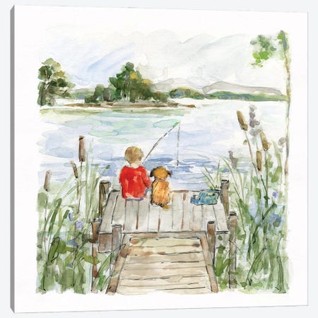 Lake Friends Canvas Print #SWA311} by Sally Swatland Art Print