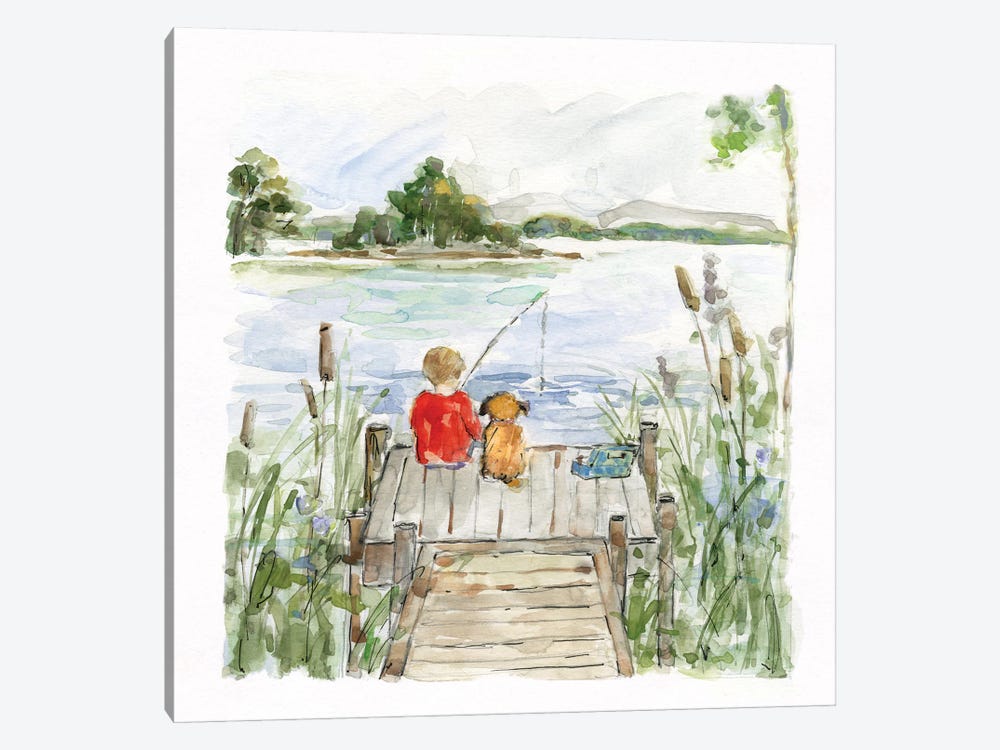 Lake Friends by Sally Swatland 1-piece Canvas Art Print