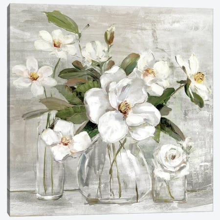 Romantic Magnolias Canvas Print #SWA316} by Sally Swatland Canvas Wall Art