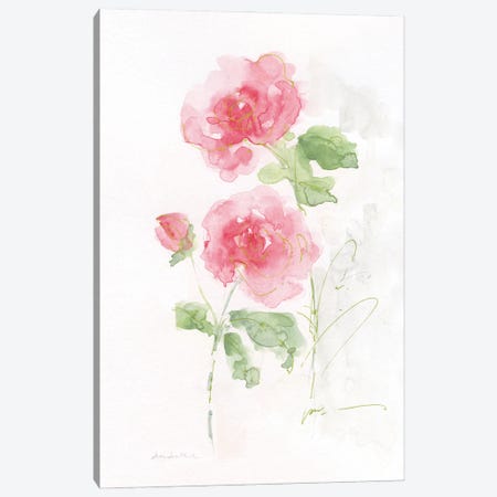 Rose Garden Impression I Canvas Print #SWA317} by Sally Swatland Canvas Art