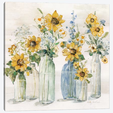 Sunflower Spectacular Canvas Print #SWA322} by Sally Swatland Canvas Artwork