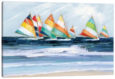 Summer Regatta Canvas Art Print - Coastal Living Room Art