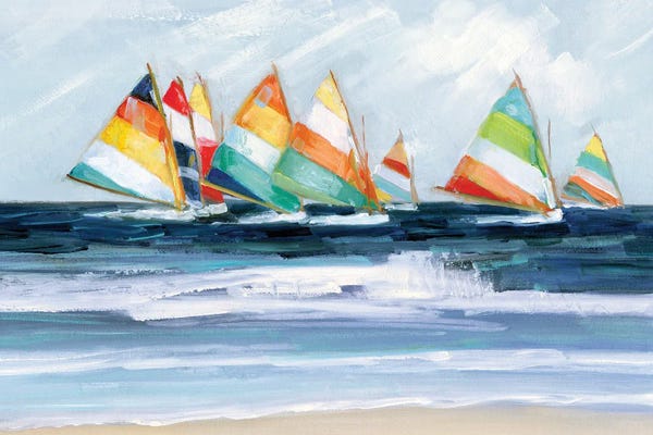 Large Coastal Art - Canvas Prints: Summer Regatta by Sally Swatland