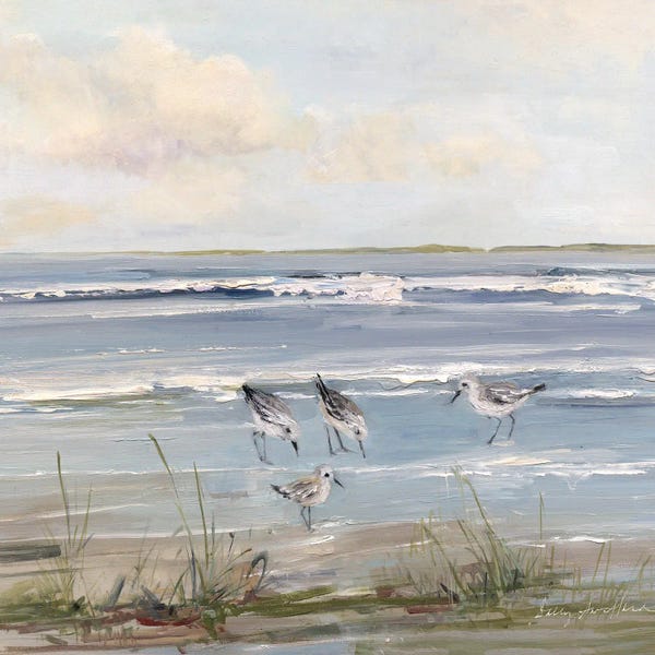 Large Coastal Art - Canvas Prints: Beach Hopping by Sally Swatland