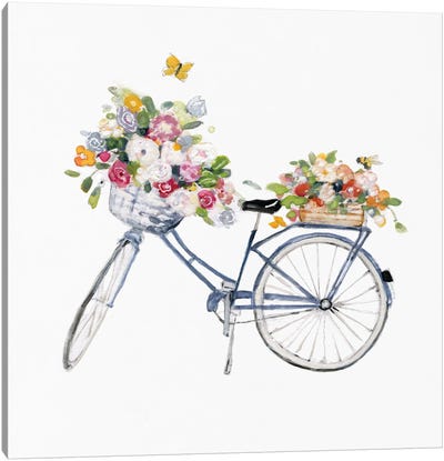 Spring Bike II Canvas Art Print - Sally Swatland