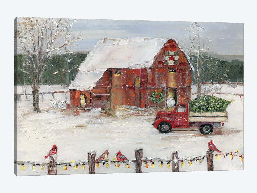 Christmas Farmyard by Sally Swatland 1-piece Art Print