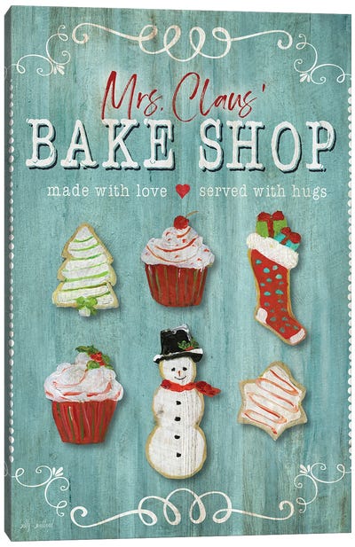 Mrs. Claus Bake Shop Canvas Art Print - Cake & Cupcake Art