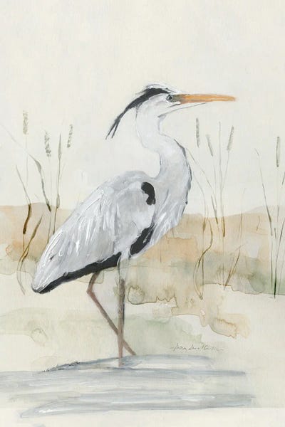 Heron I by Sally Swatland framed wall art