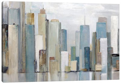 City Reflections Canvas Art Print - 3-Piece Urban Art