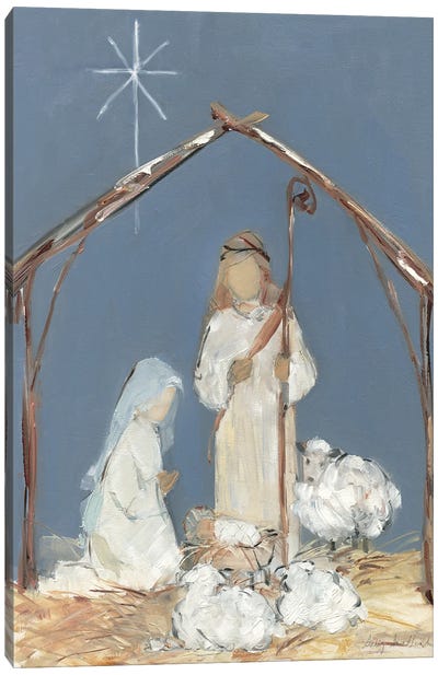 Twilight Nativity Prayer Canvas Art Print - Faith Art