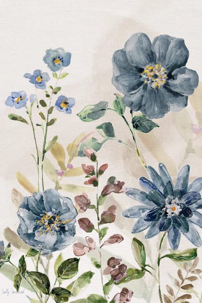 Sally Swatland: Blushing Blue Garden I by Sally Swatland