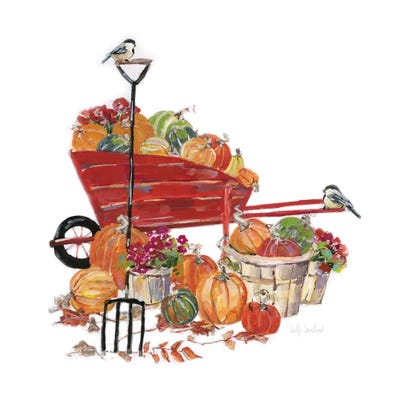 Sally Swatland - Steelpix Metal Wall Art: Autumn Wheelbarrow by Sally Swatland