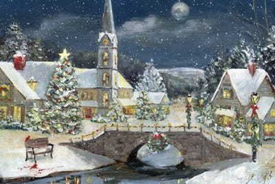 Sally Swatland - Steelpix Metal Wall Art: Winter Village by Sally Swatland