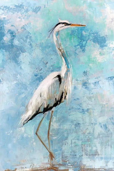 Nautical Décor: Hazy Morning Heron I by Sally Swatland