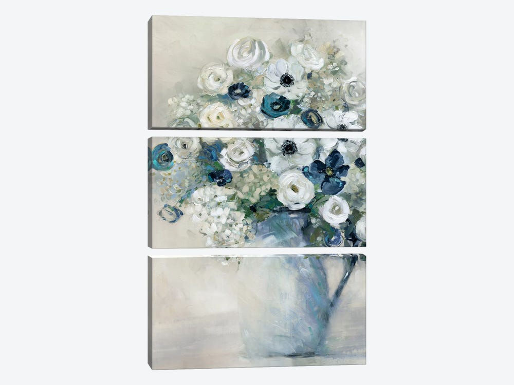 Anemone And Blue by Sally Swatland 3-piece Art Print