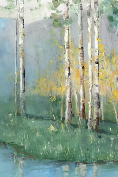 Birch Reflections IV by Sally Swatland multi panel art