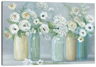 Blooming Meadow Beauties Canvas Art Print - Traditional Décor