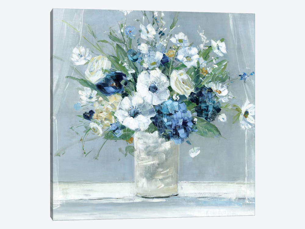Be Happy Blue by Sally Swatland 1-piece Canvas Artwork