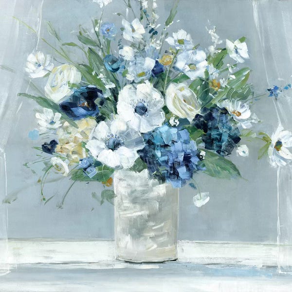 Floral & Botanical: Be Happy Blue by Sally Swatland