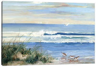 Beach Combers Canvas Art Print - Wave Art
