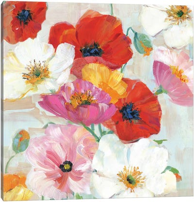 Confetti Flowers I Canvas Art Print - Sally Swatland