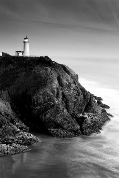 North Head Lighthouse In B&W, North Head, Cape Disappointment State Park, Washington, USA