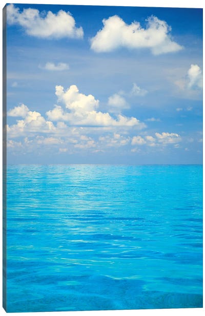 Close-up of blue tropical water, Bahamas. Canvas Art Print - Caribbean Art