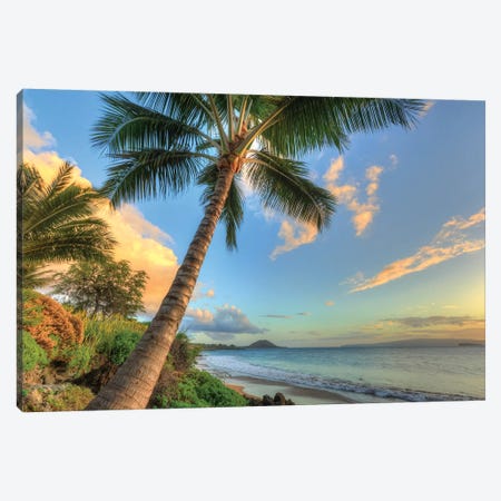 Sunset at beach, Wailea, Maui, Hawaii, USA Canvas Print #SWE26} by Stuart Westmorland Art Print