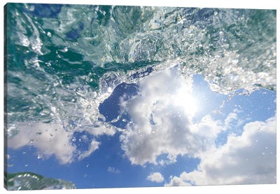 Fisheye view of wave breaks at Hapuna Beach, Big Island, Hawaii Canvas Art Print