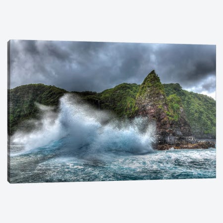 Jurassic Rock, Rugged Coastline of North East Shoreline of Maui, Hawaii Canvas Print #SWE52} by Stuart Westmorland Art Print
