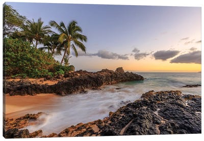 Small beach in Makena area, Maui, Hawaii, USA Canvas Art Print - Maui Art