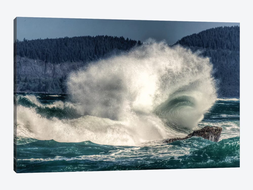 Spring Storm, breaking waves, Cape Kiwanda State Park, Oregon Coast, USA, Late Spring by Stuart Westmorland 1-piece Canvas Art Print