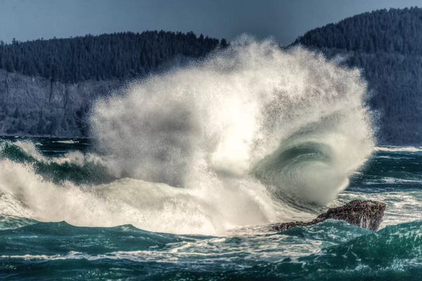 Stuart Westmorland: Spring Storm, breaking waves, Cape Kiwanda State Park, Oregon Coast, USA, Late Spring by Stuart Westmorland