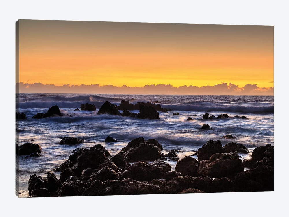 Sunrise at Laupahoehoe Beach Park, Hamakua Coast, Big Island, Hawaii by Stuart Westmorland 1-piece Canvas Wall Art