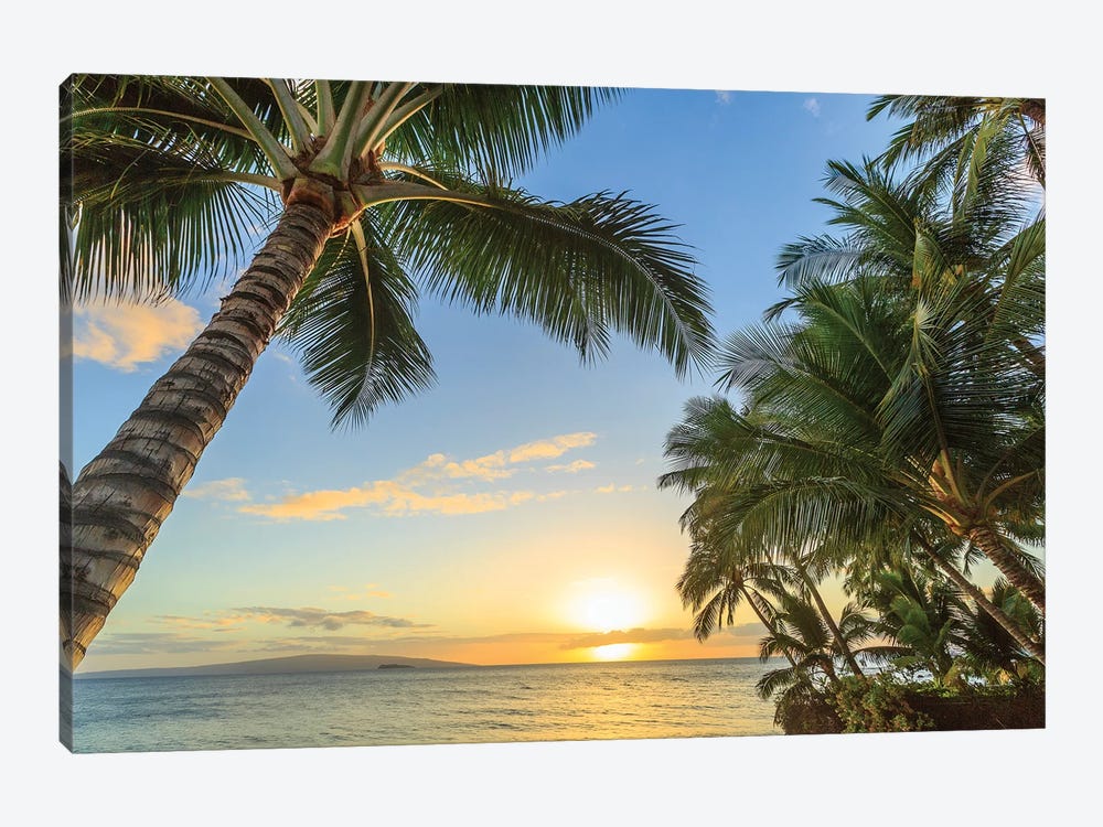 Sunset at beach near Wailea, Maui, Hawaii, USA by Stuart Westmorland 1-piece Art Print