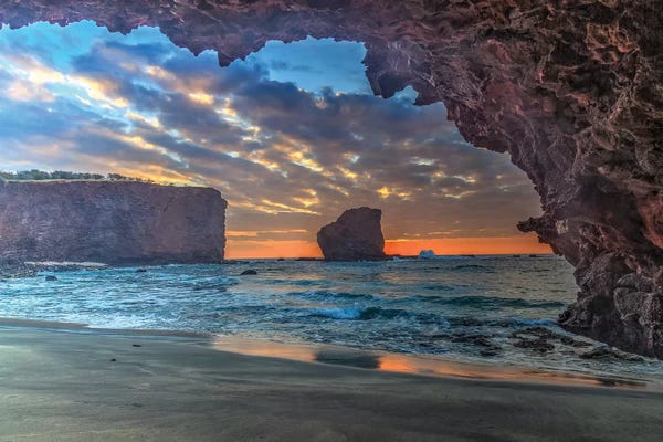View From Beach At Manele Bay Of Puu Pehe Sunrise South Shore Lanai Island Ver. III