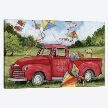 Go Fly A Kite Truck Canvas Print #SWG108} by Susan Winget Canvas Art
