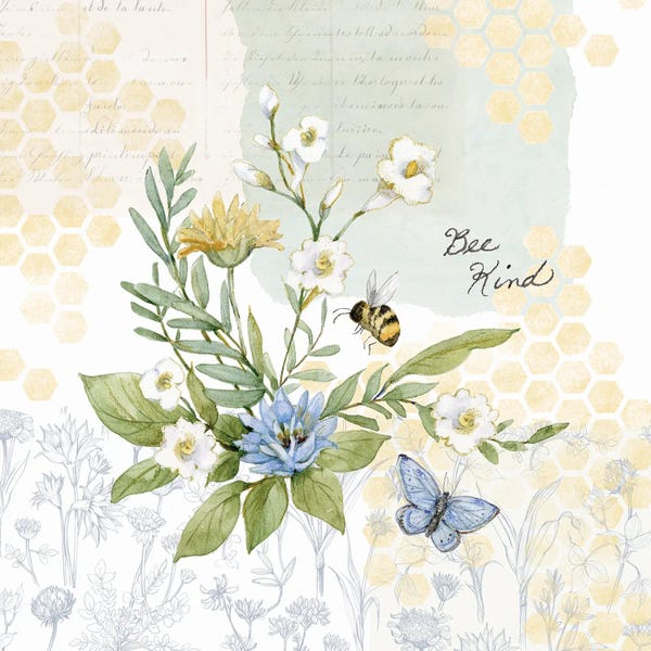 Bees: Bee Florals II by Susan Winget