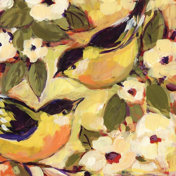 Susan Winget: Gold Finch Pair Yellow by Susan Winget