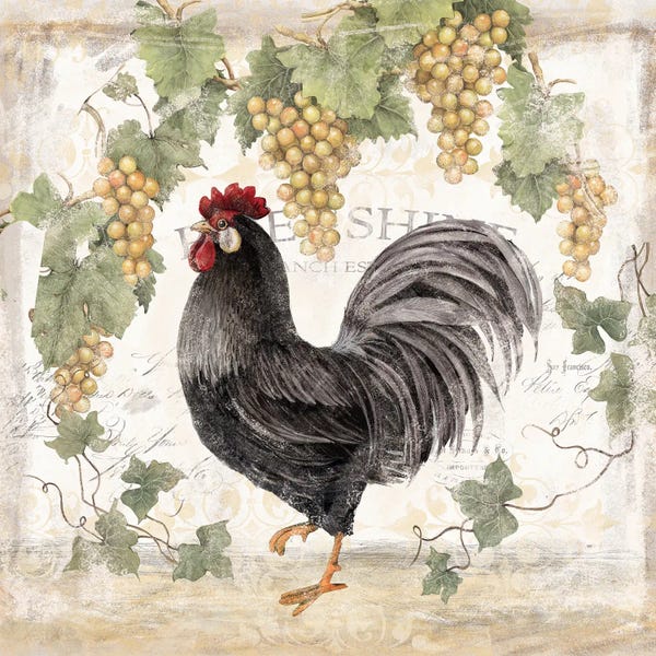 Susan Winget: Gold Grapes Rooster by Susan Winget