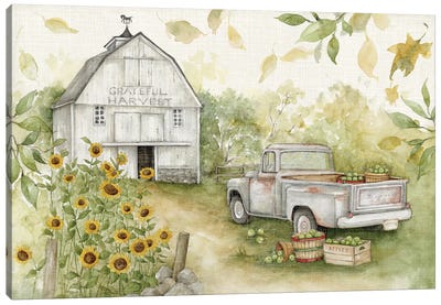 Gray Barn-Horiztontal Canvas Art Print - Gardening Art