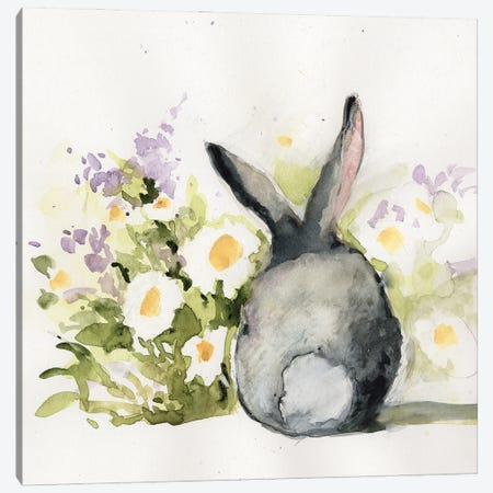 Grey Bunny Back I Canvas Print #SWG119} by Susan Winget Art Print
