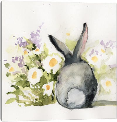 Grey Bunny Back I Canvas Art Print - Susan Winget