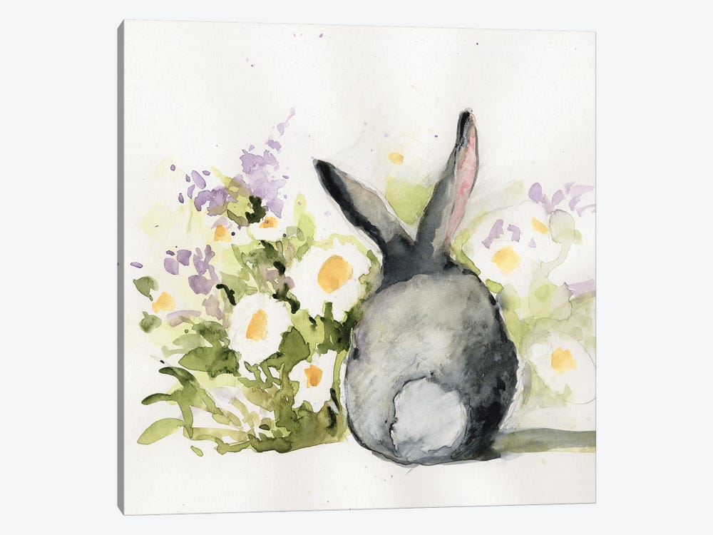 Grey Bunny Back I by Susan Winget 1-piece Canvas Art