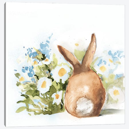Grey Bunny Back II Canvas Print #SWG120} by Susan Winget Canvas Art