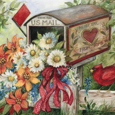 Heart Mailbox Flowers by Susan Winget canvas print