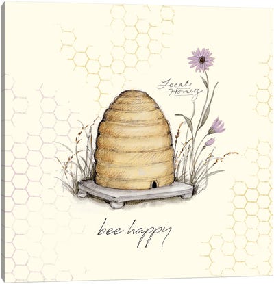 Bee Happy Canvas Art Print - Susan Winget