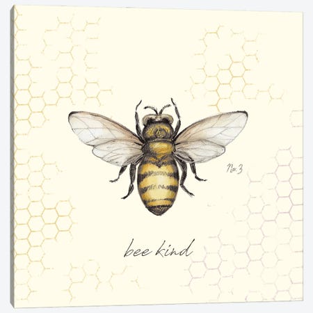 Bee Kind Bee Canvas Print #SWG13} by Susan Winget Art Print