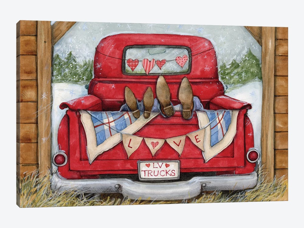 Love Red Truck by Susan Winget 1-piece Canvas Print