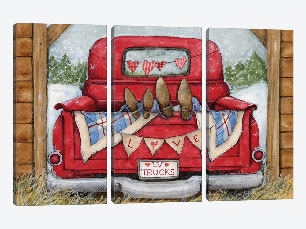 Love Red Truck by Susan Winget 3-piece Art Print